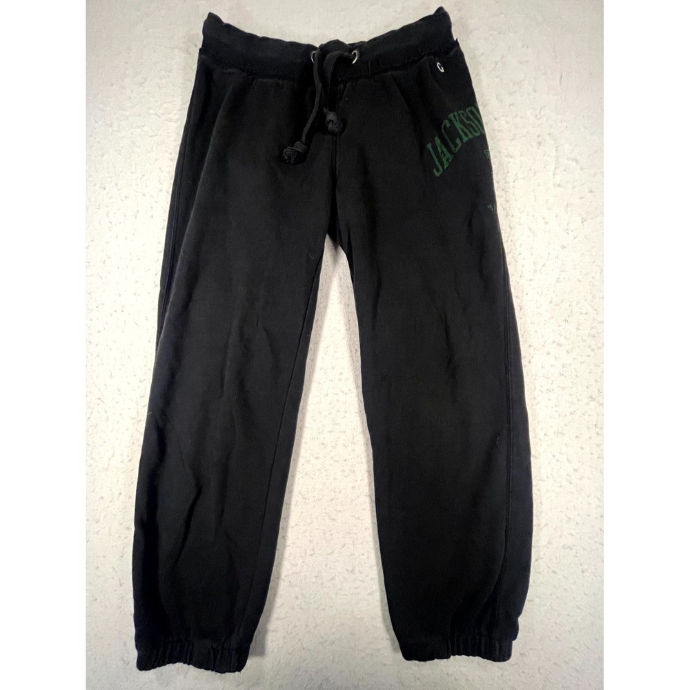 Champion Jogger Pants Mens Medium Black Sweatpants Jackson College Spellout Logo